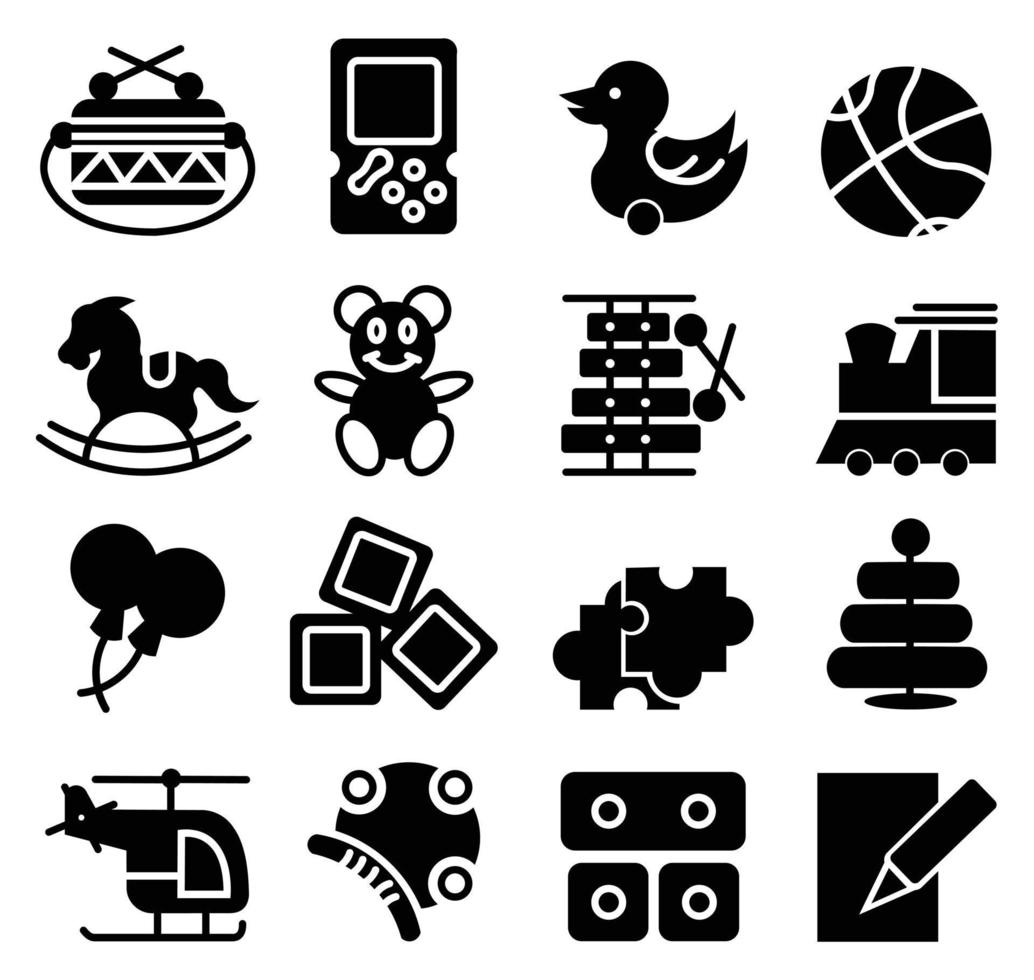 icône de ligne mince de jouets pour bébé, symbole de contour jouet pour enfants pour les jeux à concevoir pour la conception d'icônes de ligne mince pour enfants, jouets pour bébé. vecteur