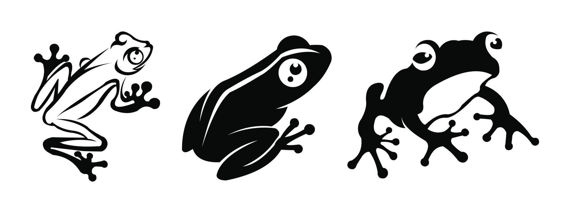 vecteur d'animal amphibien de conception de grenouille, logo ou icône de grenouille