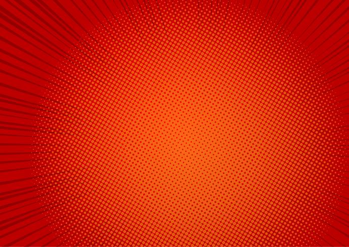 Pop art fond rouge, illustration de rayons de vitesse rétro ligne vitesse - vecteur