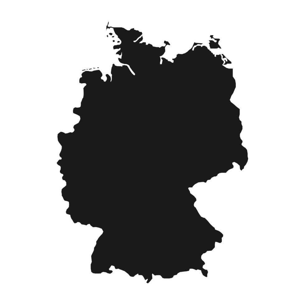 Vector illustration de la carte noire de l'Allemagne sur fond blanc