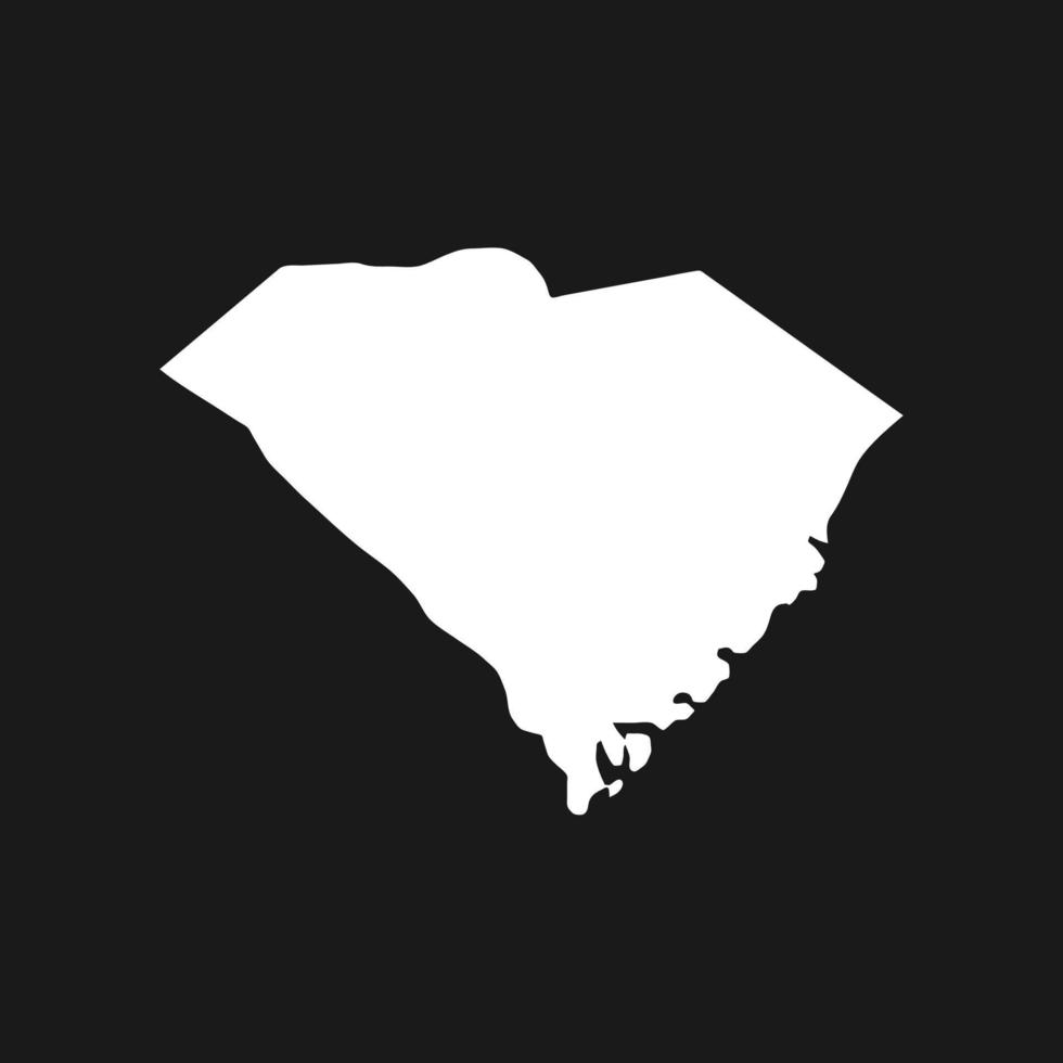 Carte de la Caroline du Sud sur fond noir vecteur
