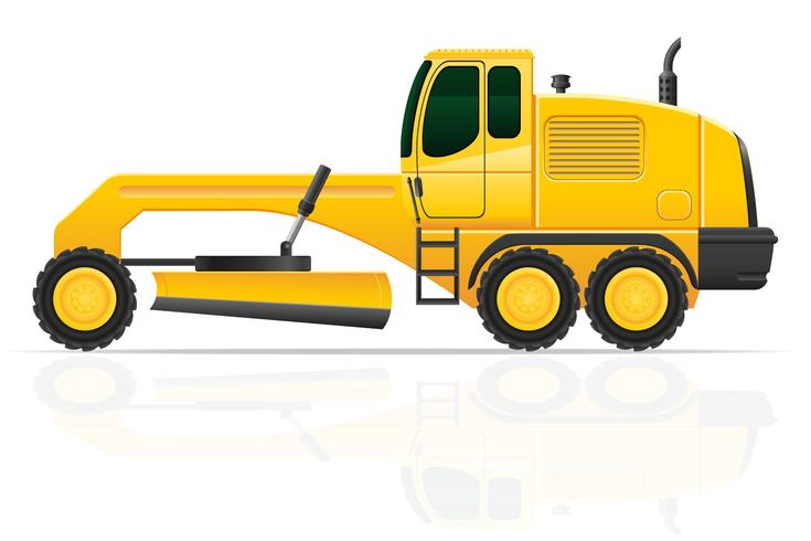 niveleuse pour travaux routiers vector illustration