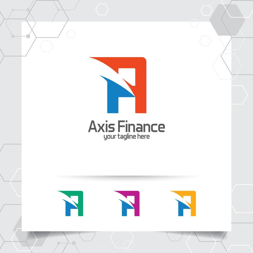 lettre de finance d'entreprise un vecteur de conception de logo avec une couleur simple et moderne pour le marketing, le conseil, la banque, le commerce et d'autres affaires.