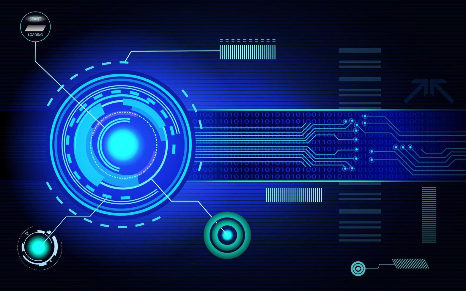 carte de circuit imprimé de haute technologie avec lumières LED rougeoyantes vecteur