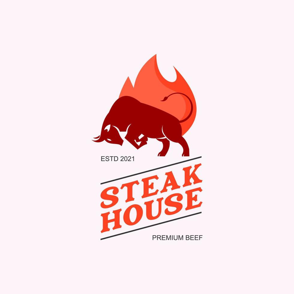 insigne d'étiquette de steak house vecteur