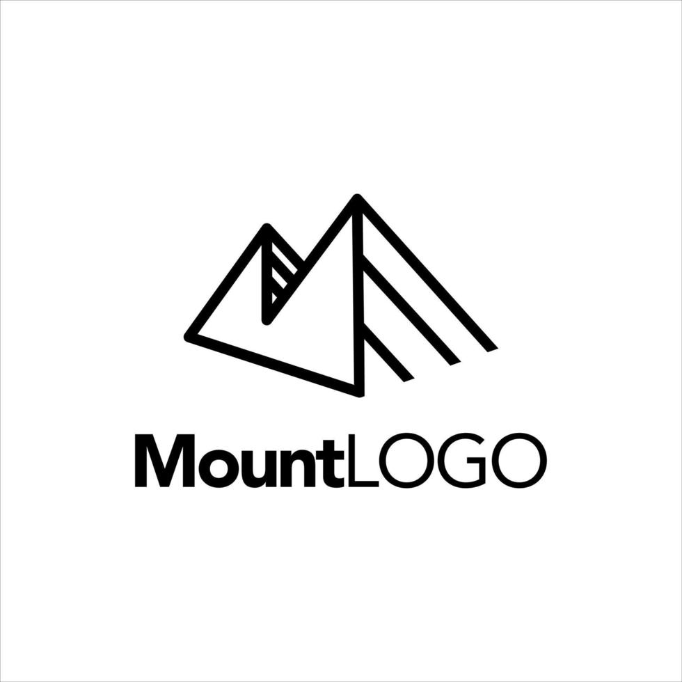 société de logo de montagne d'art de ligne simple vecteur