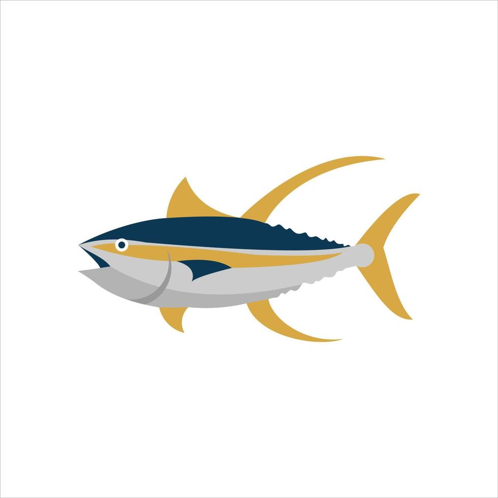 illustration vectorielle de poisson thon à nageoires jaunes vecteur