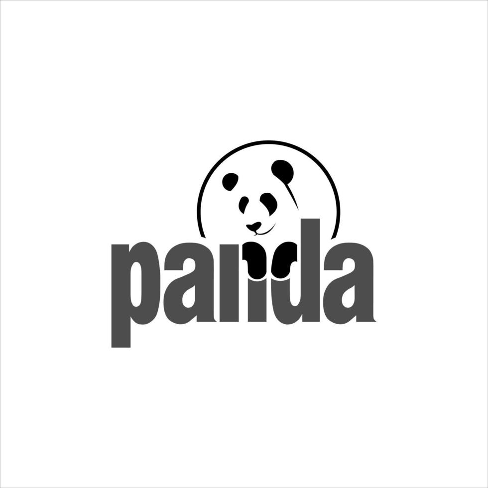 illustration de panda typographie animale simple vecteur