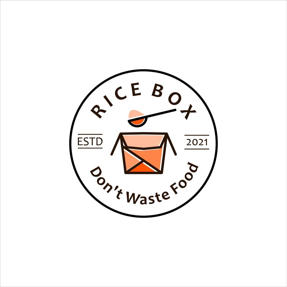 vecteur de timbre de boîte de riz alimentaire