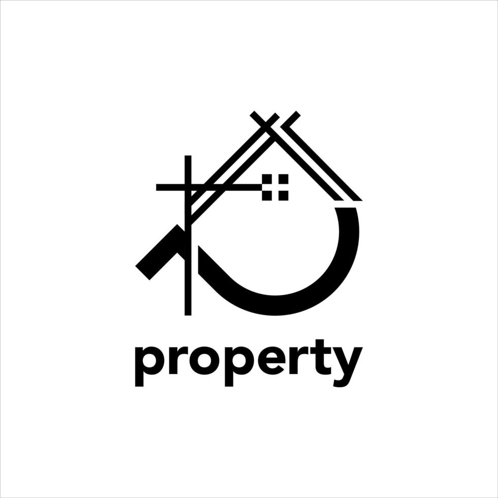 propriété logo constructeur de maisons industrie du logement vecteur