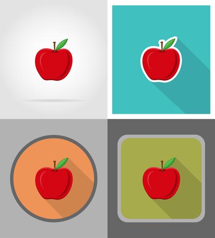 pommes fruits plats icônes vector illustration