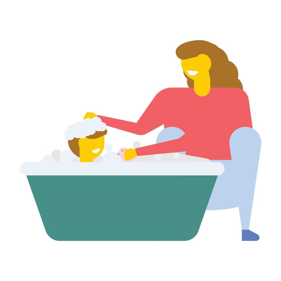 concepts de bain de bébé vecteur