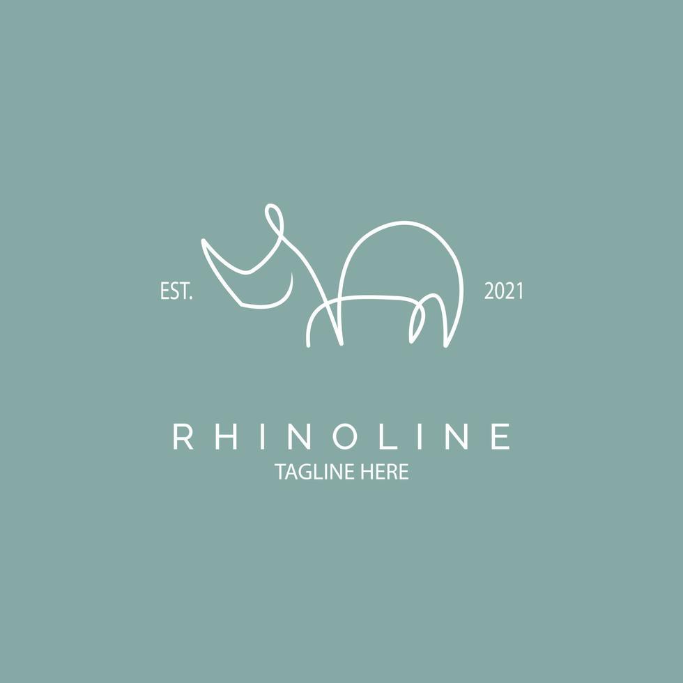 conception de modèle de style de ligne d'icône de logo de rhinocéros pour la marque ou l'entreprise et autre vecteur