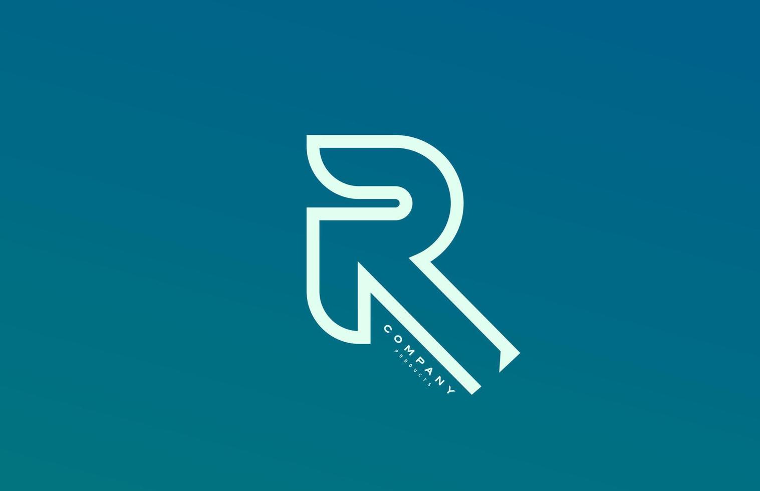 icône du logo bleu blanc alphabet lettre r avec ligne. conception pour les affaires et l'entreprise vecteur