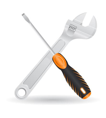 outils outils tournevis et clé à vis icônes vector illustration
