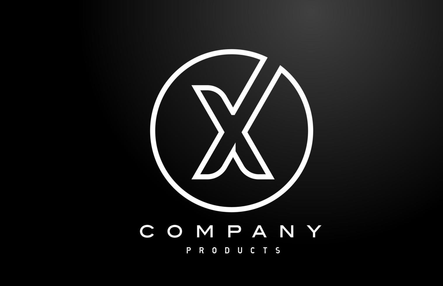 x icône du logo lettre alphabet blanc avec couleur noire. design créatif pour entreprise et entreprise vecteur