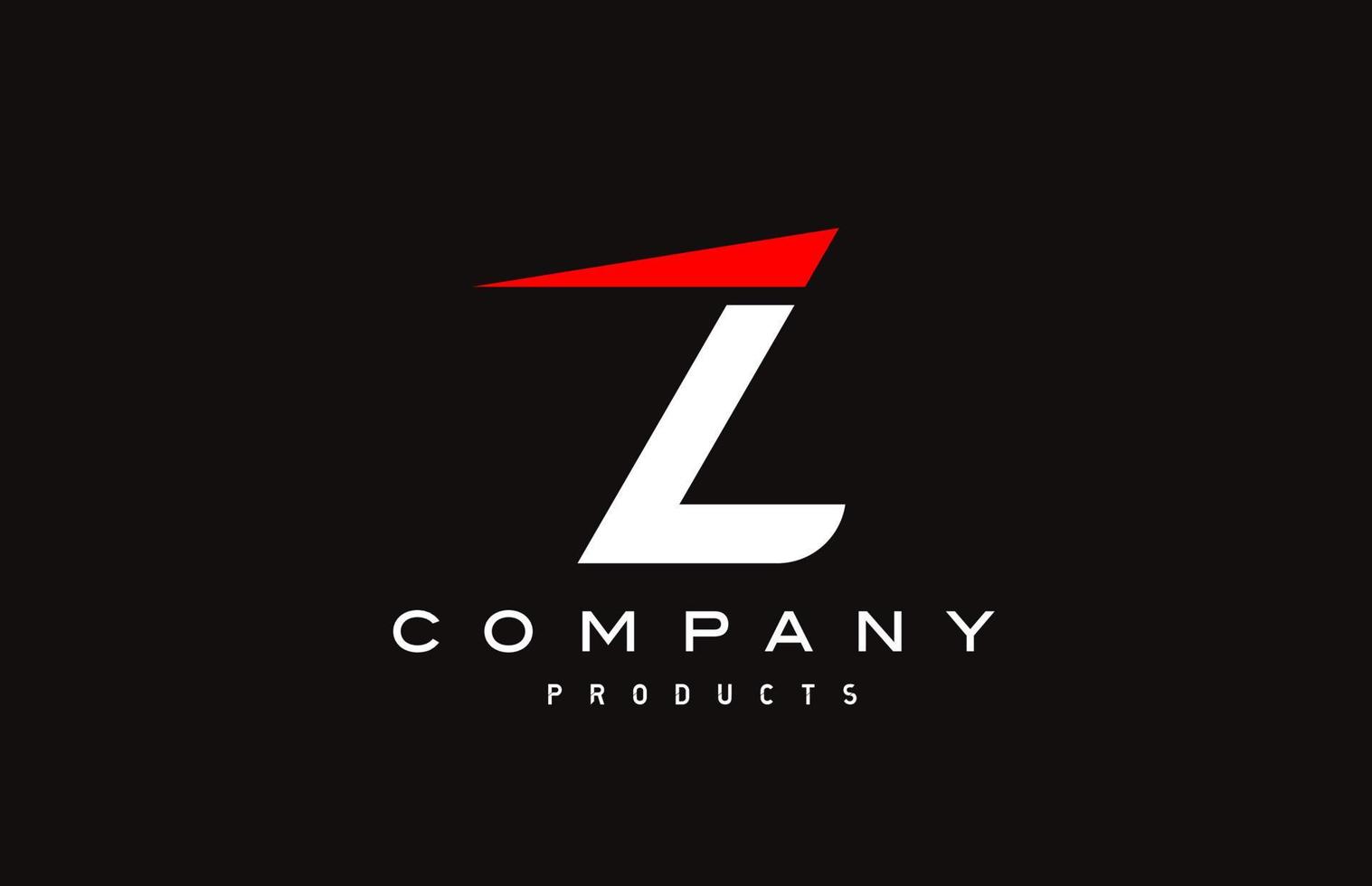 z icône du logo lettre alphabet rouge avec couleur noire. conception créative pour les entreprises et les entreprises vecteur