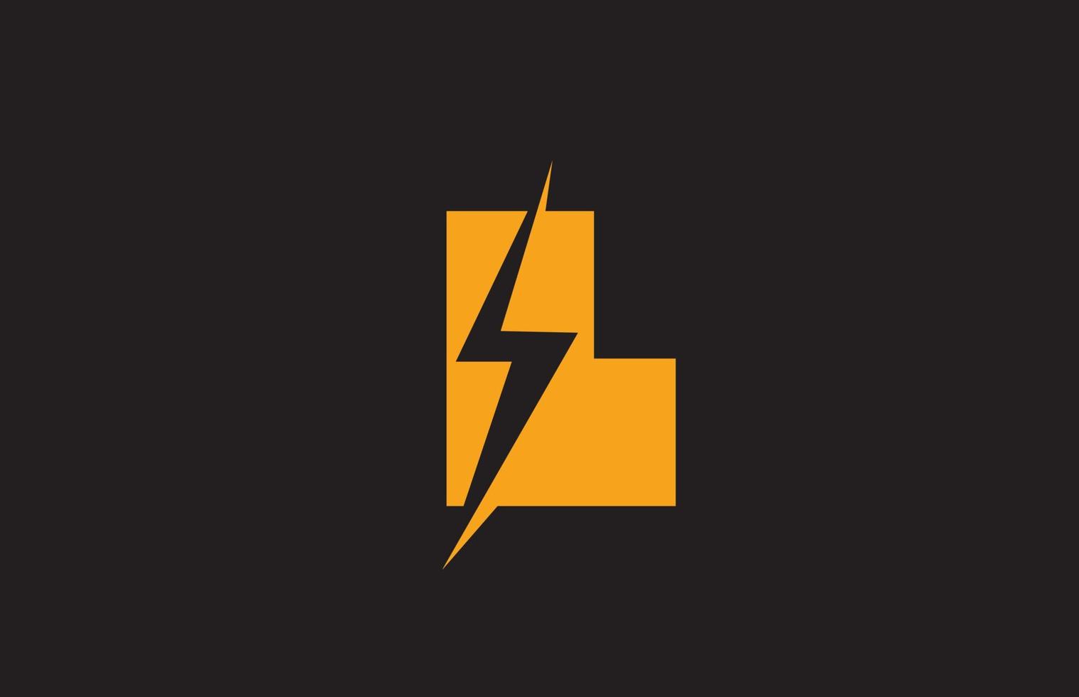 l icône du logo lettre alphabet noir jaune. conception d'éclairage électrique pour les entreprises d'électricité ou d'énergie vecteur