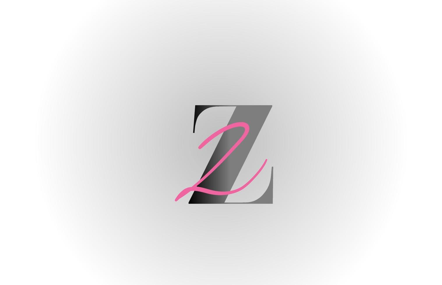 icône du logo gris rose alphabet lettre z. design créatif pour entreprise et entreprise vecteur