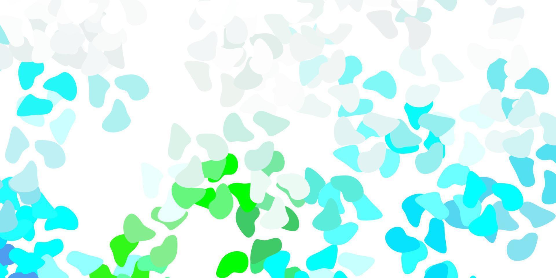 texture de vecteur bleu clair, vert avec des formes de memphis.