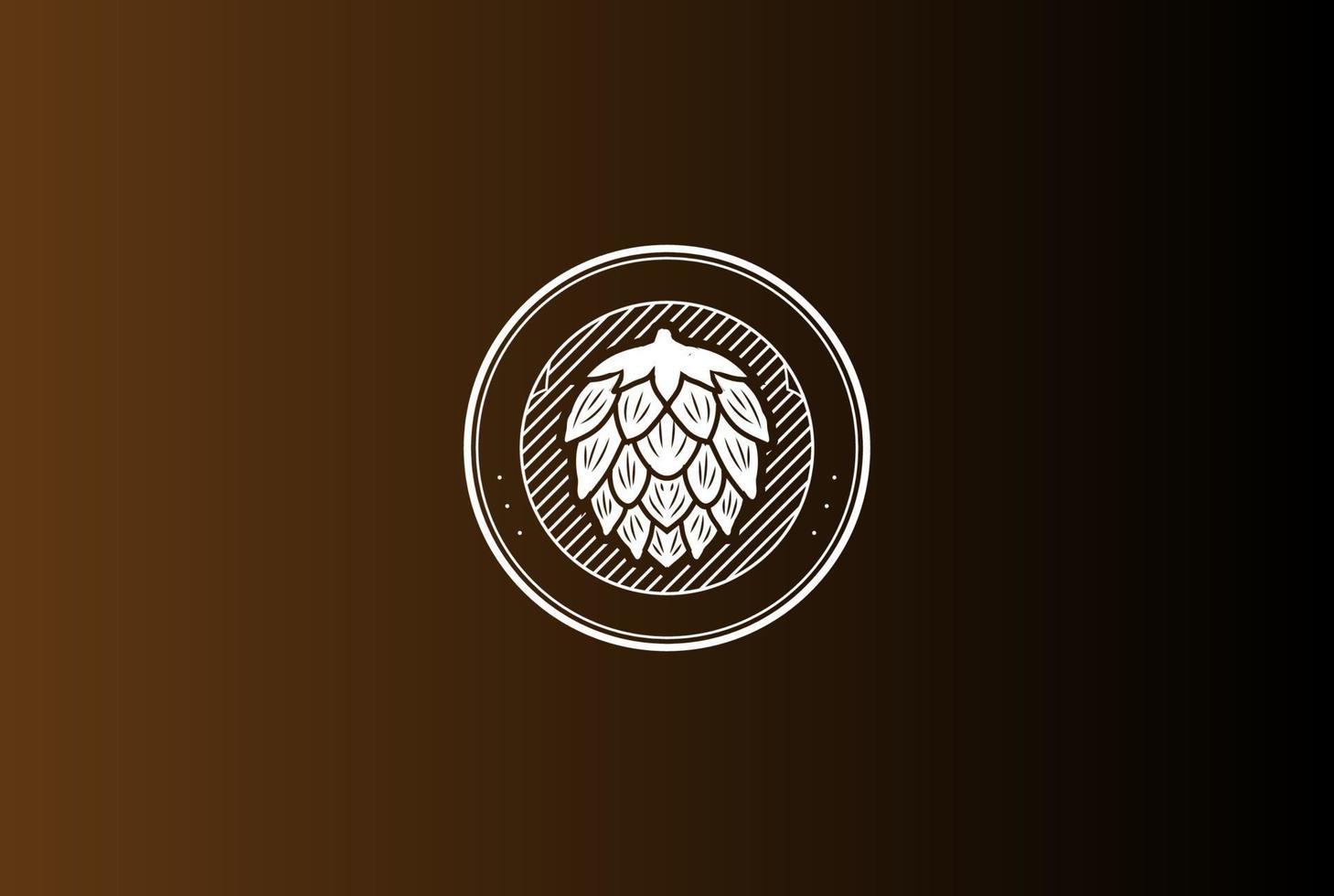 vecteur de conception de logo d'étiquette de brasserie de brassage de bière de houblon rétro vintage