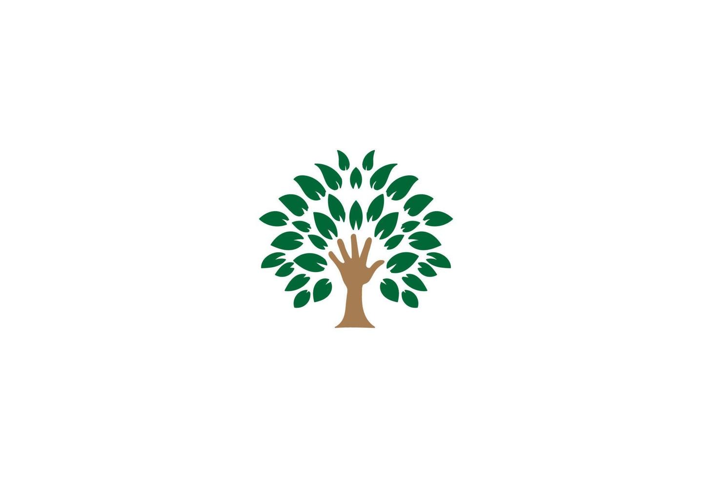 arbre de plante à la main pour l'éducation fondation de charité ou vecteur de conception de logo d'environnement