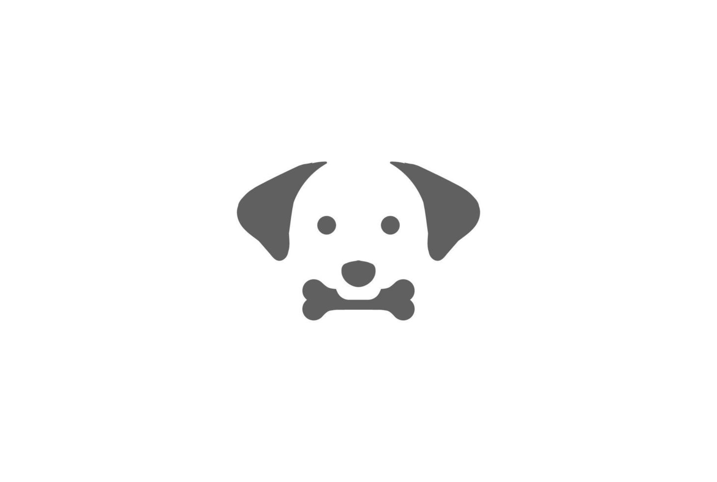 visage d'os de mors de chien mignon minimaliste simple pour vecteur de conception de logo de clinique pour animaux de compagnie