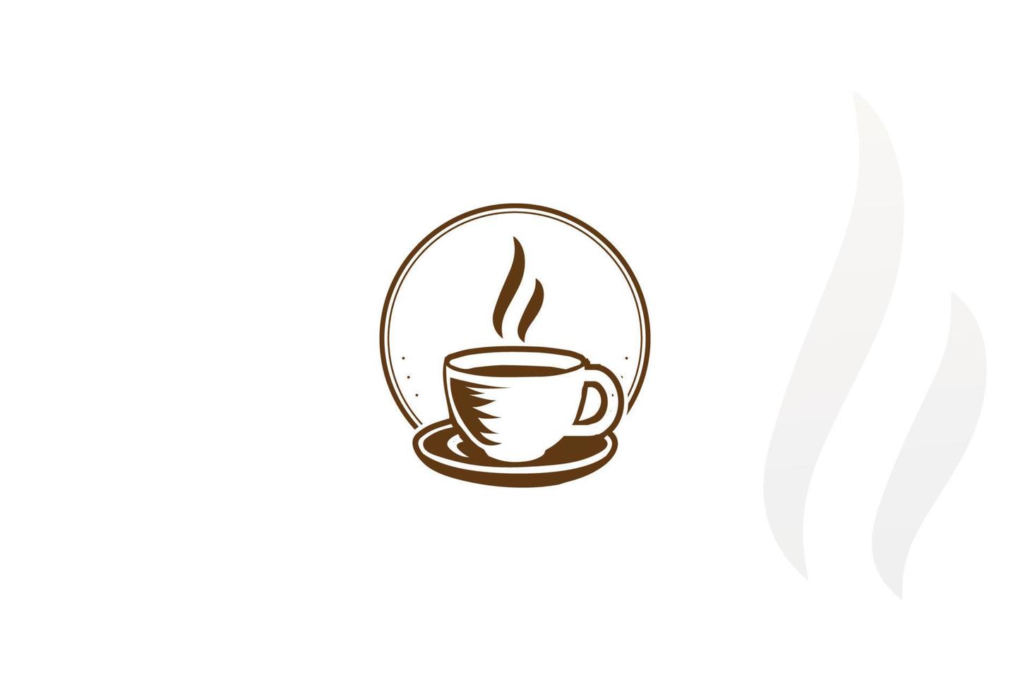 tasse à café vintage avec grain de café pour café restaurant bistro ou produit agricole badge emblème étiquette logo design vecteur