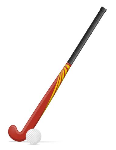 illustration vectorielle de bâton et balle de hockey sur gazon vecteur