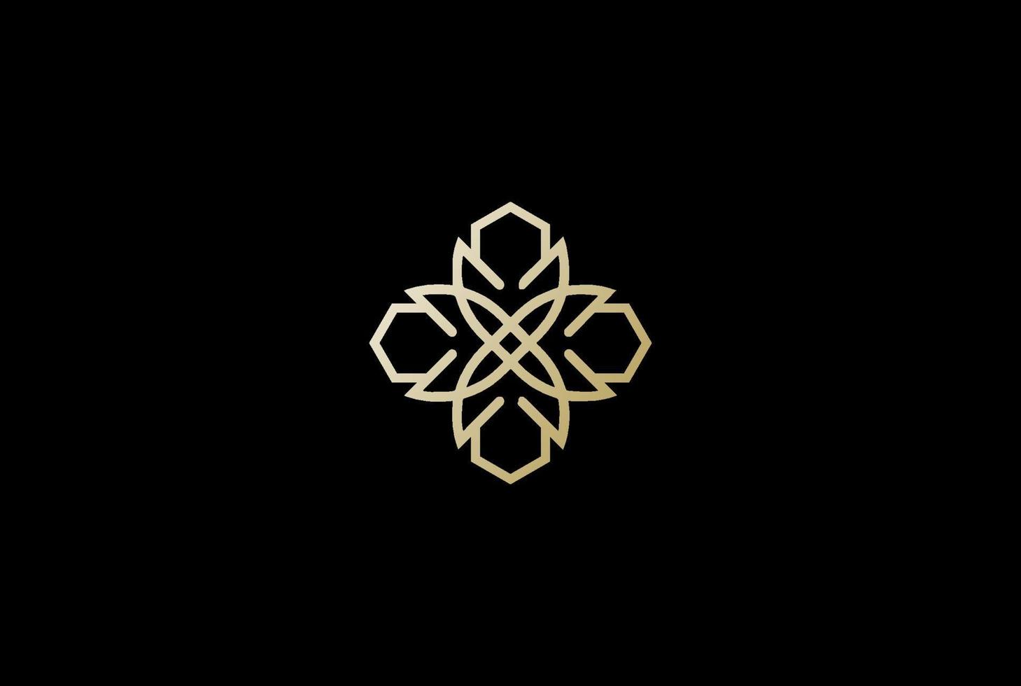 vecteur de conception de logo de fleur de mandala de luxe élégant minimaliste simple