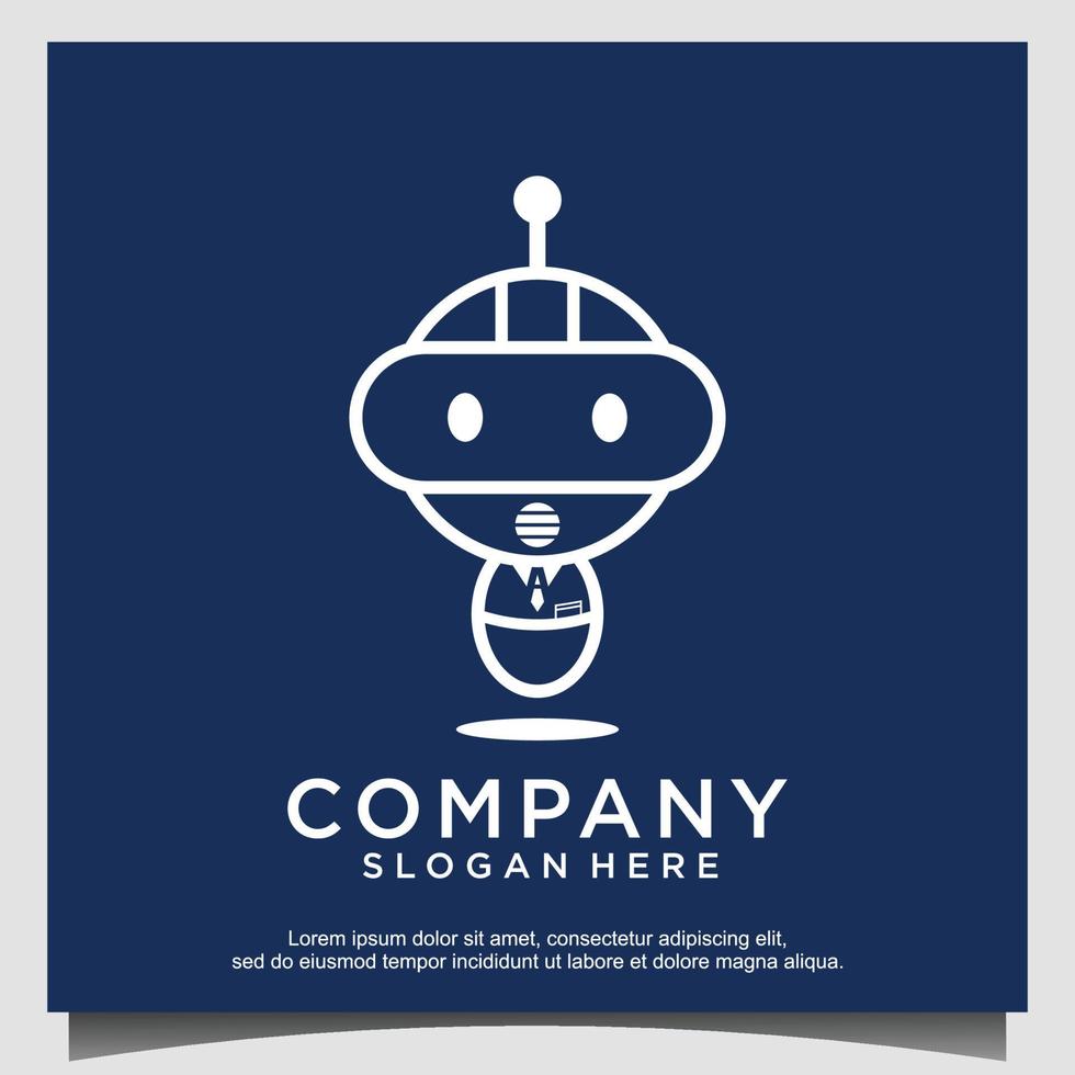 vecteur de conception de logo futuriste robot dessin animé mascotte