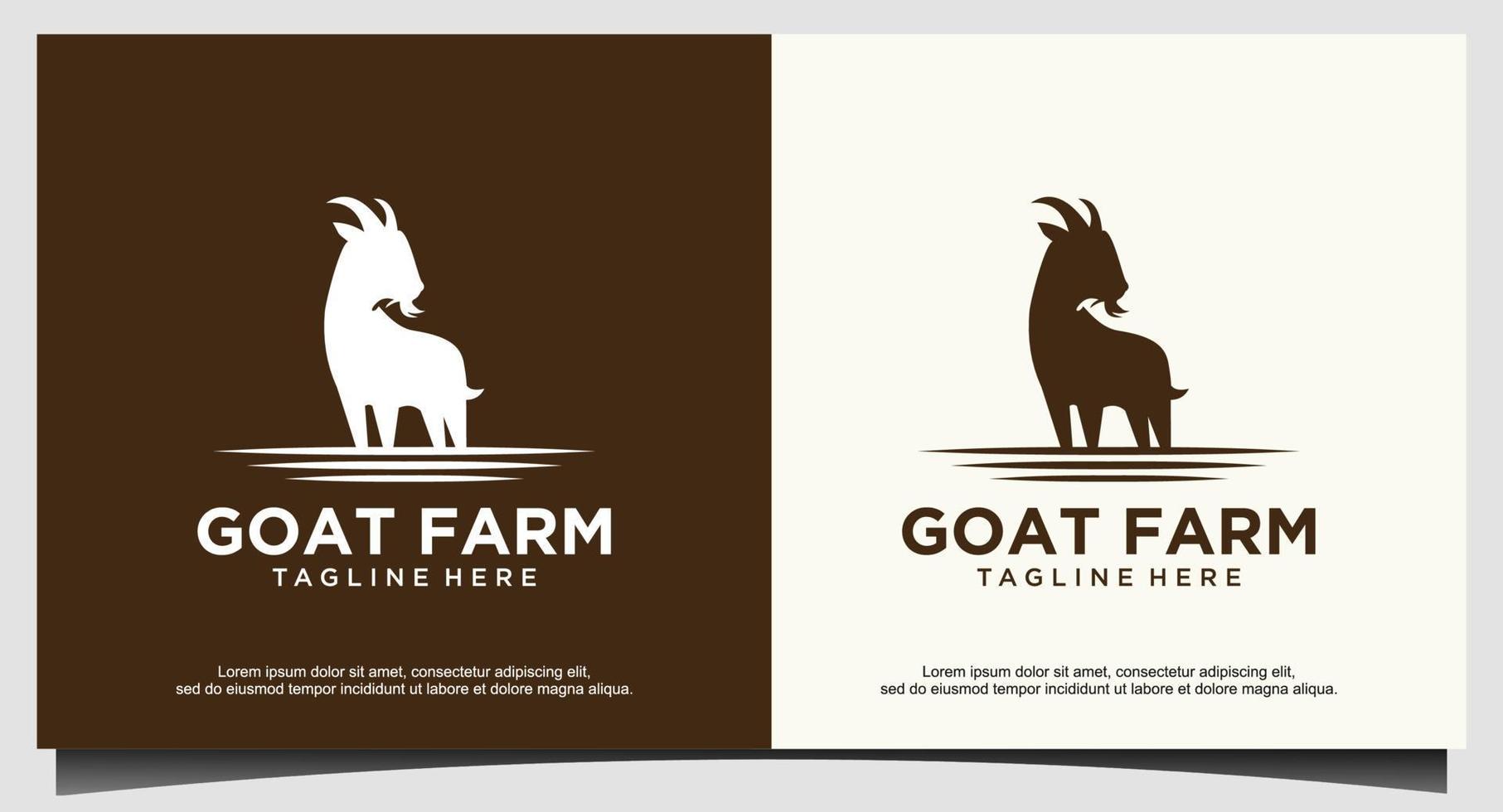modèle de conception de logo de chèvre animale vecteur