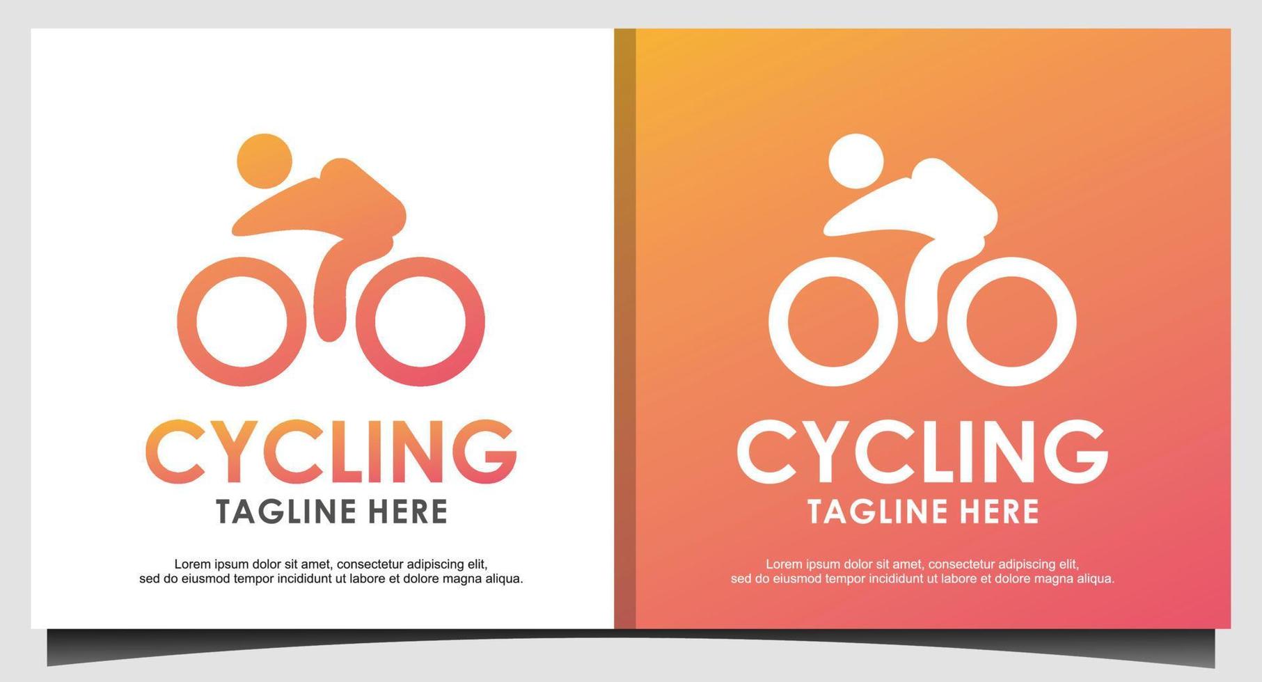 modèle de conception de logo de cyclisme vecteur