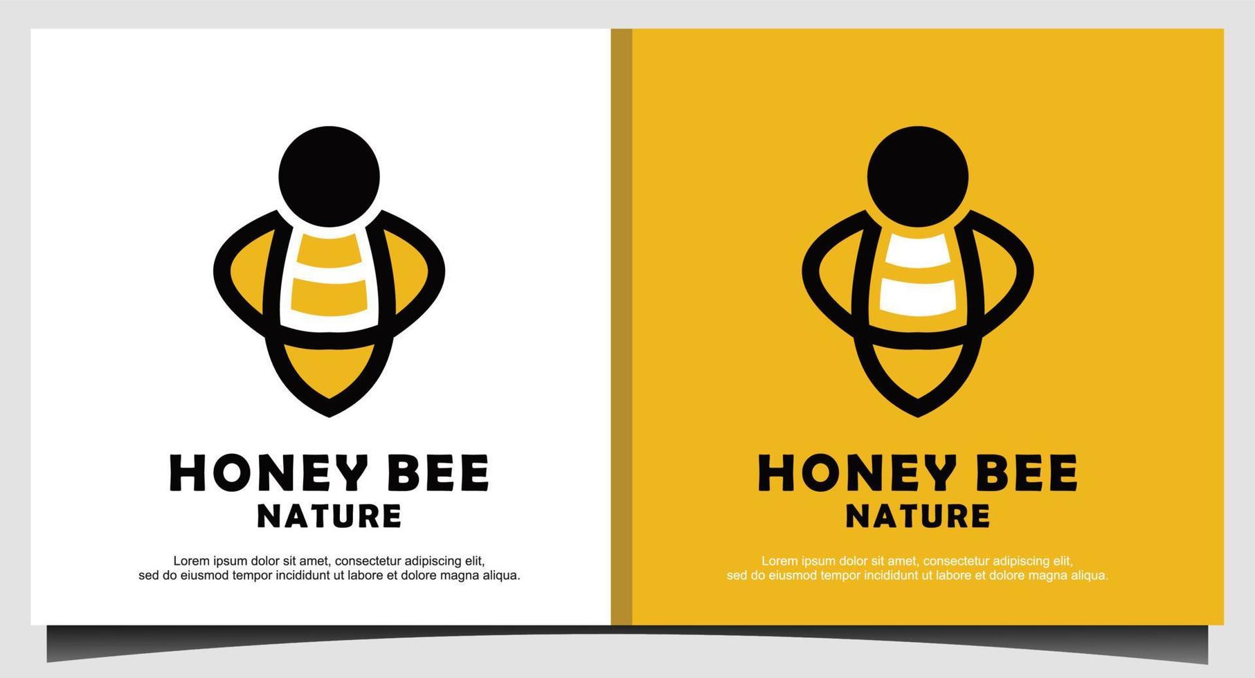 modèle de conception de logo d'abeille vecteur