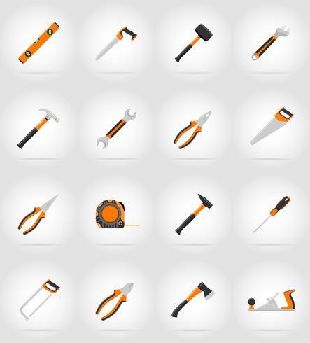 réparation et outils de construction icônes plats vector illustration