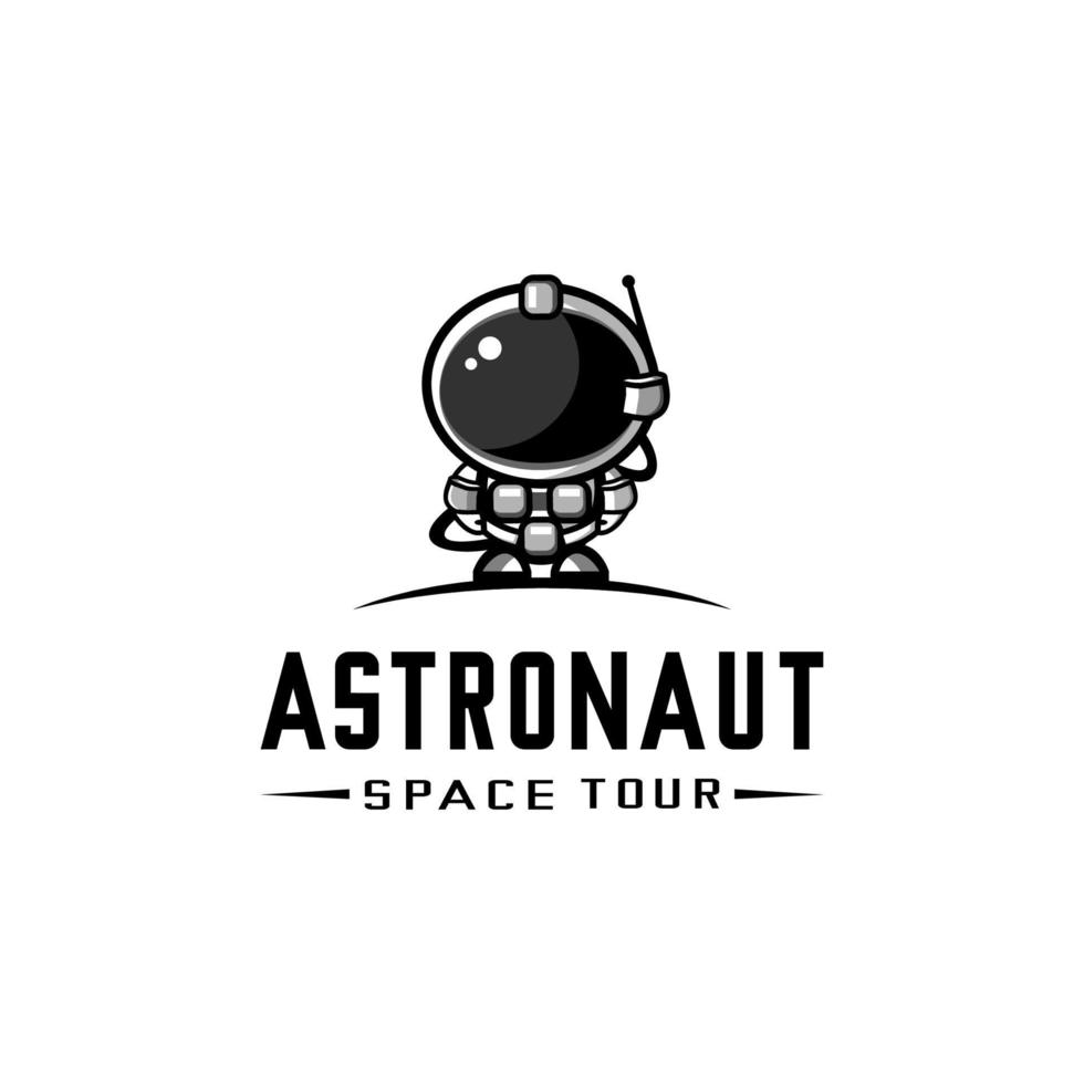 vecteur de logo espace astronaute