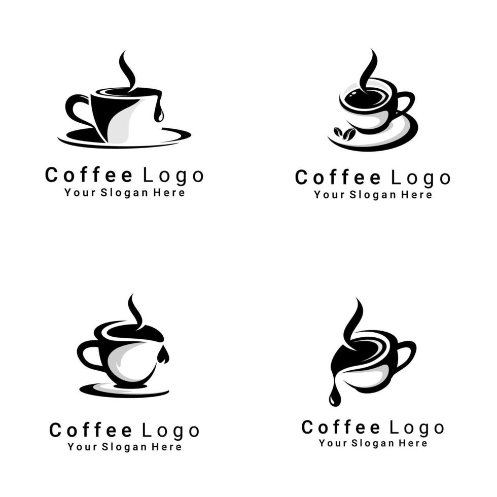 vecteur de logo de cafés noirs
