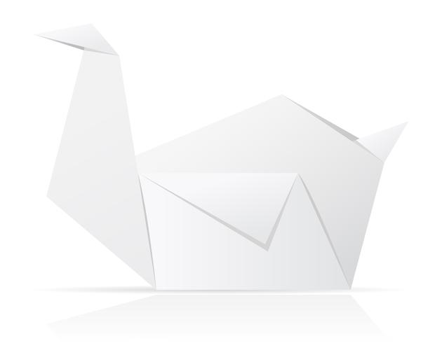 illustration vectorielle de papier cygne origami vecteur