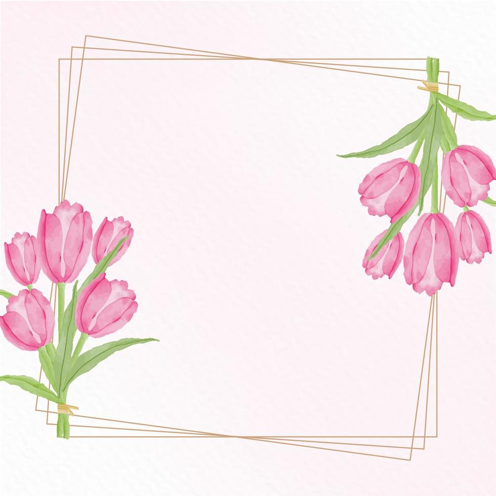 fleur de tulipe aquarelle et conception de décors de congé vecteur