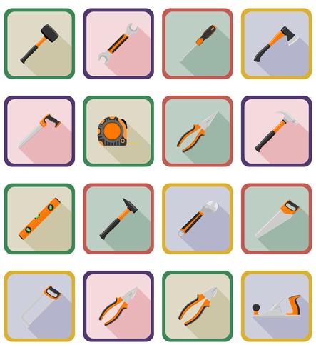 réparation et outils de construction icônes plats vector illustration