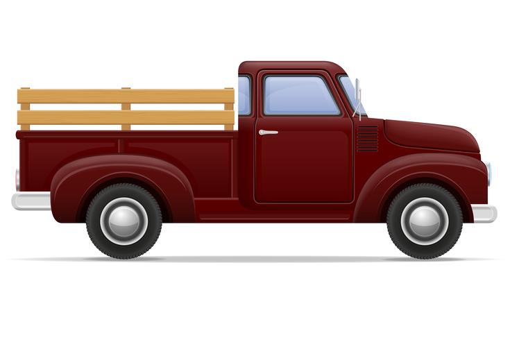 illustration vectorielle de vieille voiture rétro pickup vecteur