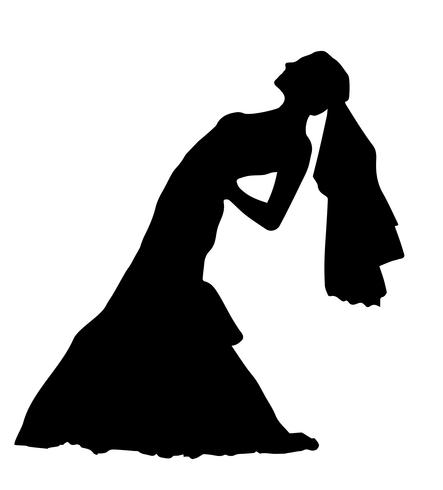 illustration vectorielle de mariée silhouette réaliste vecteur