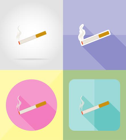 symbole de la cigarette service icônes plates vector illustration