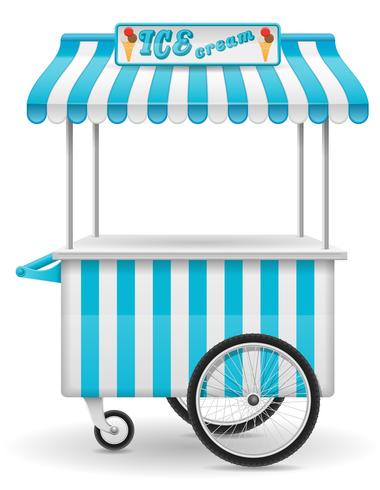 illustration vectorielle de street food panier de crème glacée vecteur