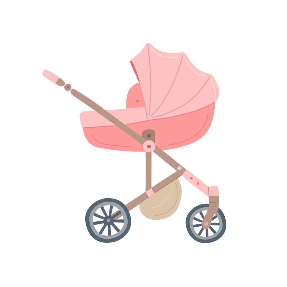 poussette de bébé pour les enfants. illustration vectorielle sur fond blanc vecteur