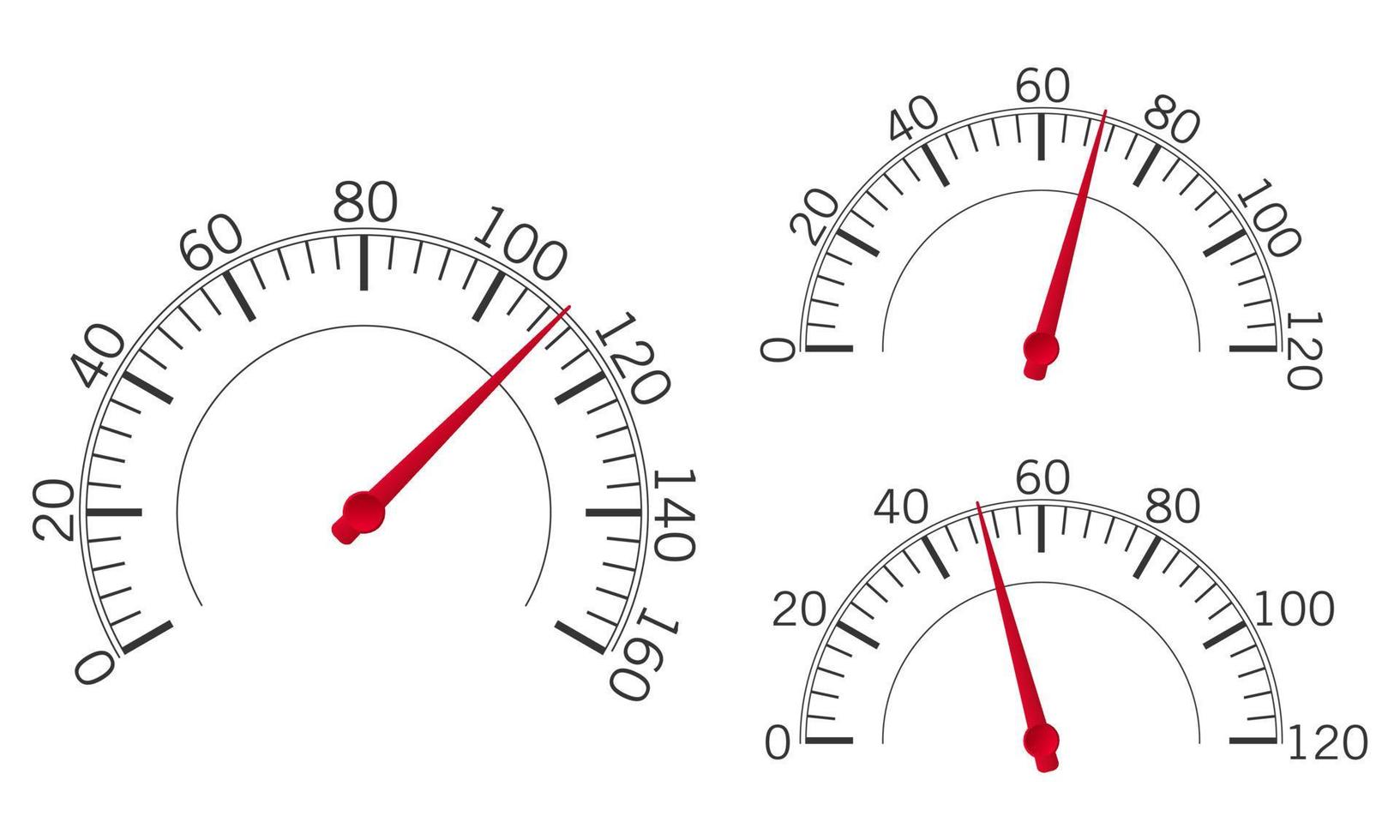 illustration vectorielle de jauge de compteur de vitesse. adapté à l'élément de conception du compteur de vitesse, de l'outil de mesure de niveau et de l'instrument d'information du tableau de bord du véhicule. vecteur