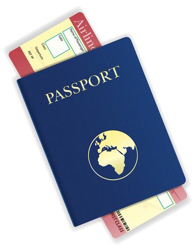 illustration vectorielle de passeport et billet d&#39;avion vecteur