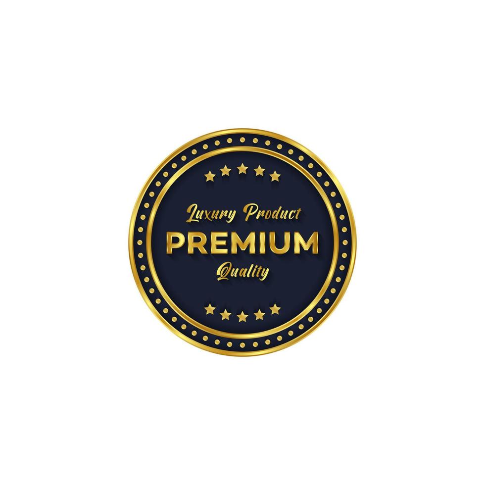 modèle de produit d'insigne d'or et d'étiquette premium vecteur