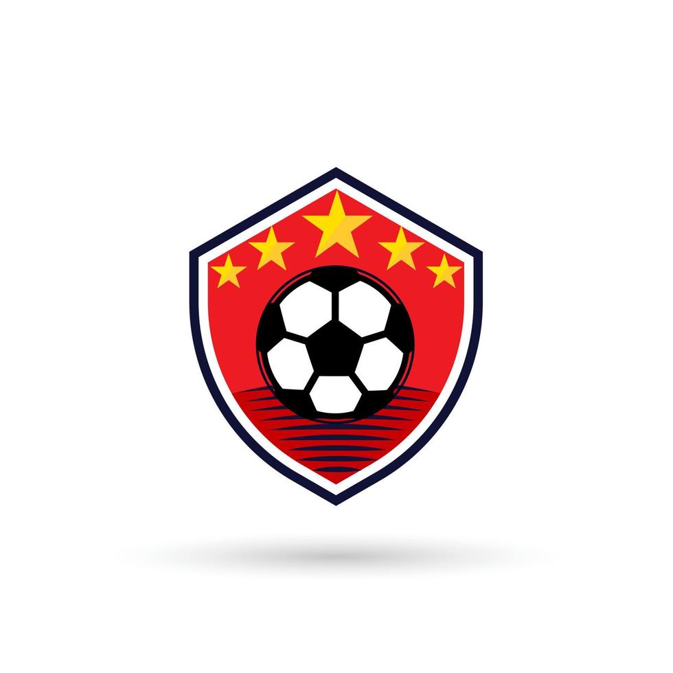 logo de football ou insigne de club de football. logo de football avec la conception de vecteur de fond de bouclier