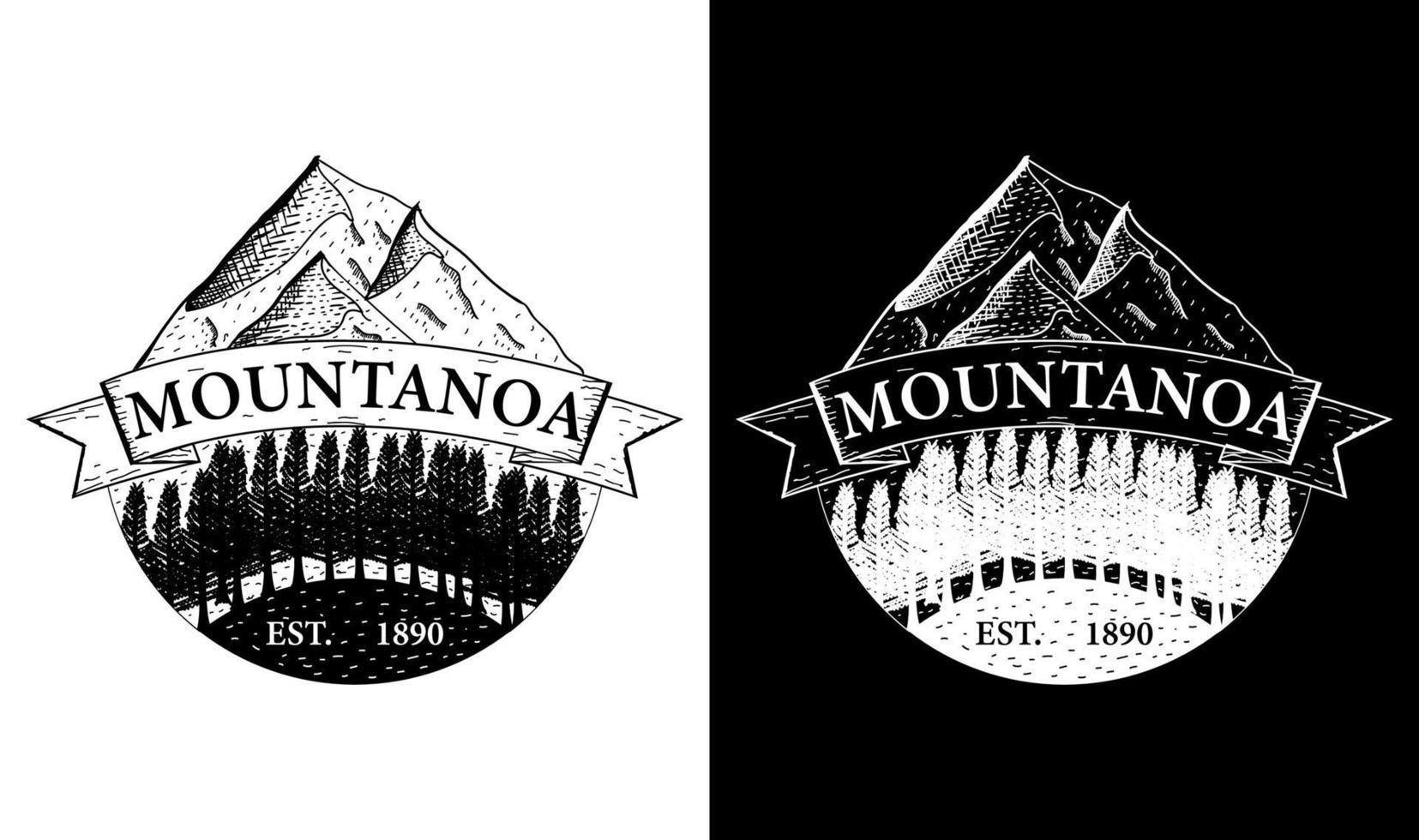 inspiration de conception de logo d'emblème d'étiquette d'insigne rétro vintage de montagne élégante vecteur